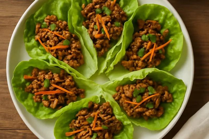 Healthy Asian Lettuce Wraps with Chicken or Turkey