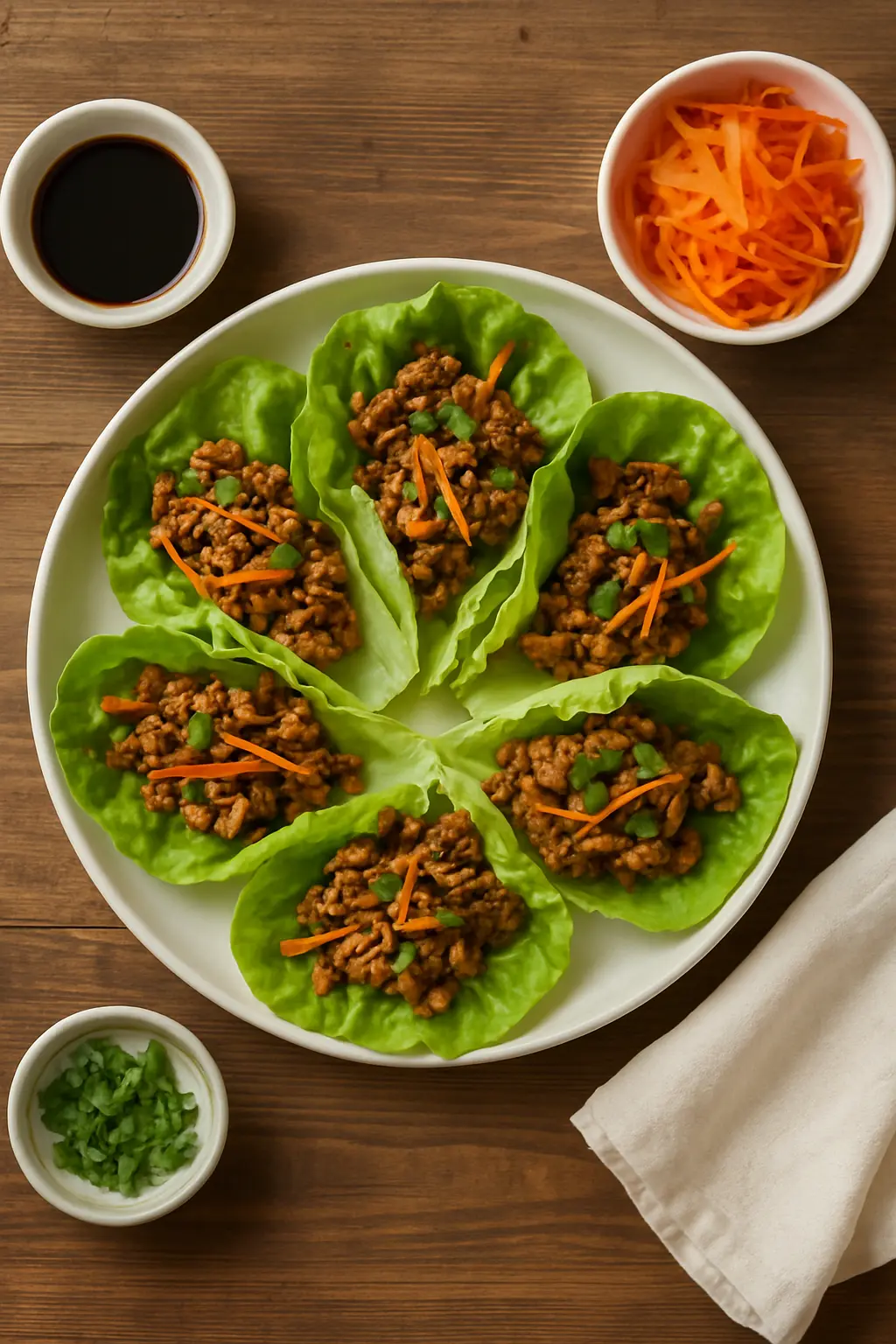 Healthy Asian Lettuce Wraps with Chicken or Turkey