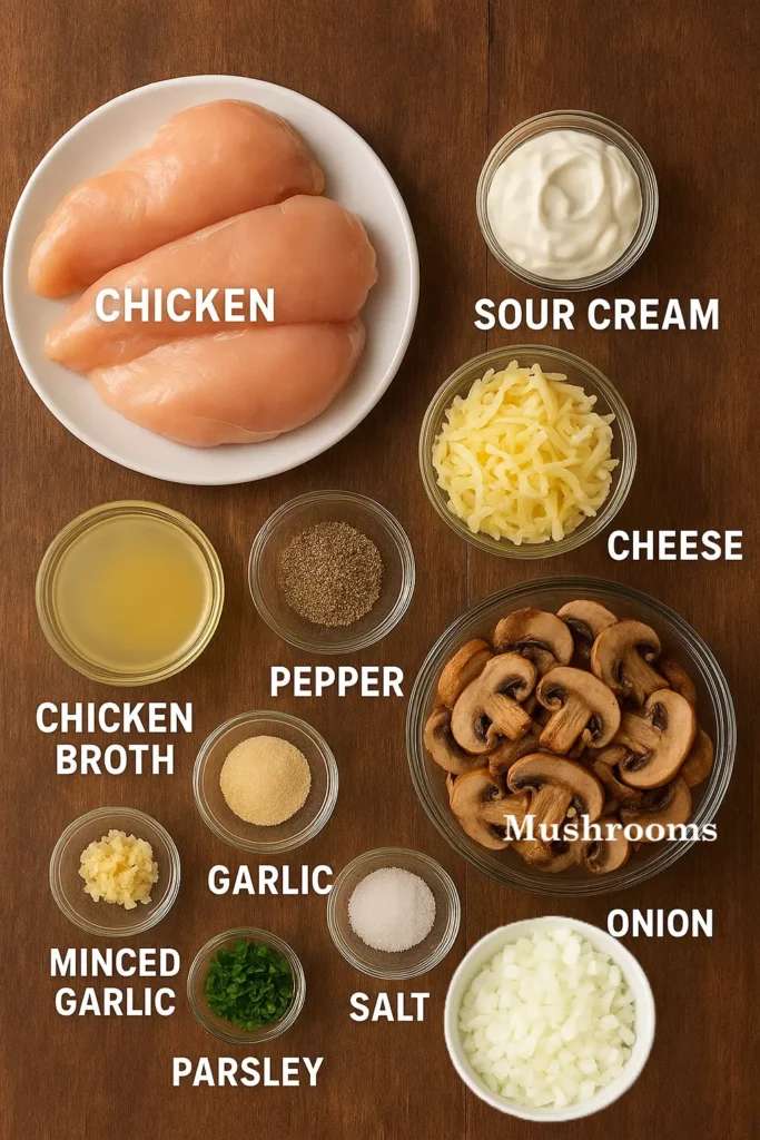 Ingredients of Texas Roadhouse Smothered Chicken Recipe