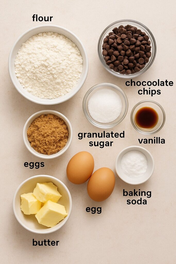 Chocolate Chip Cookie ingredients
