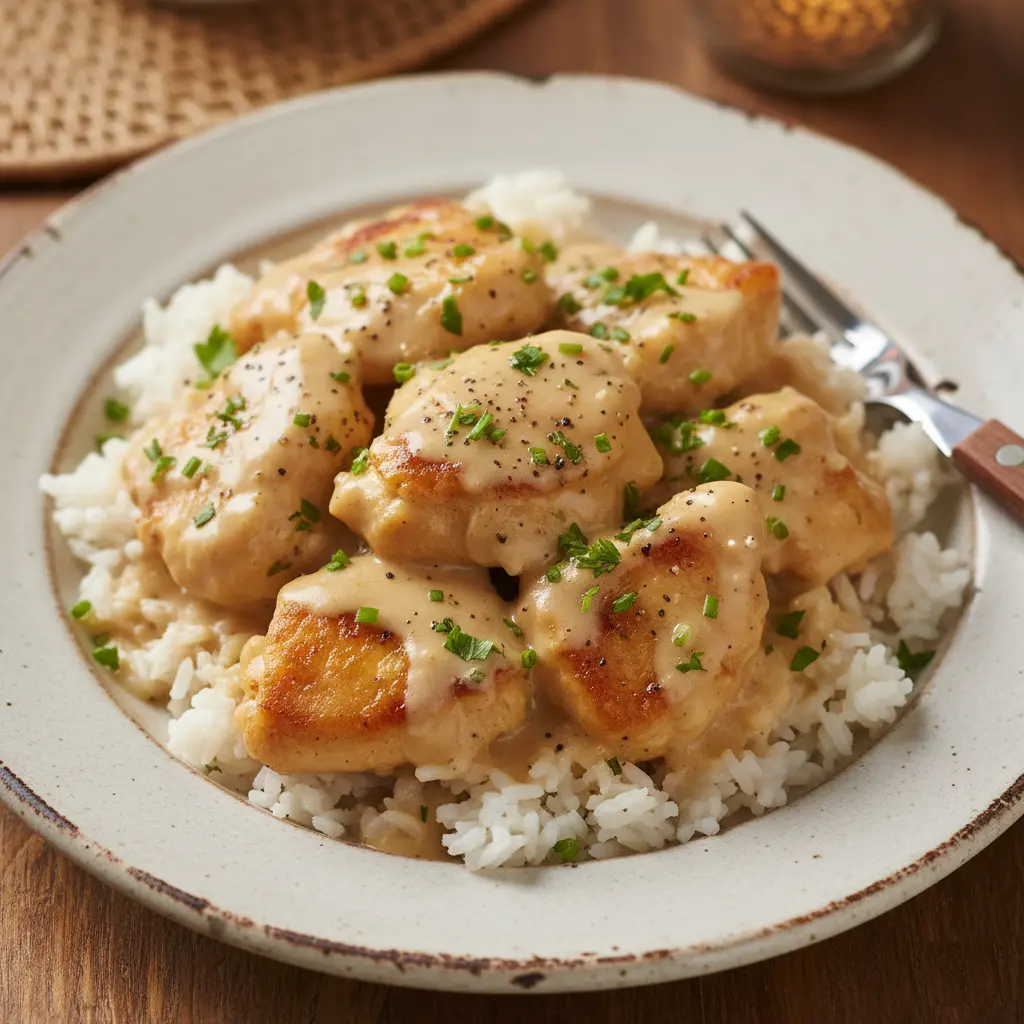 Creamy Smothered Chicken and Rice