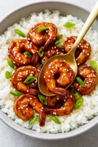 Sticky Honey Garlic Shrimp