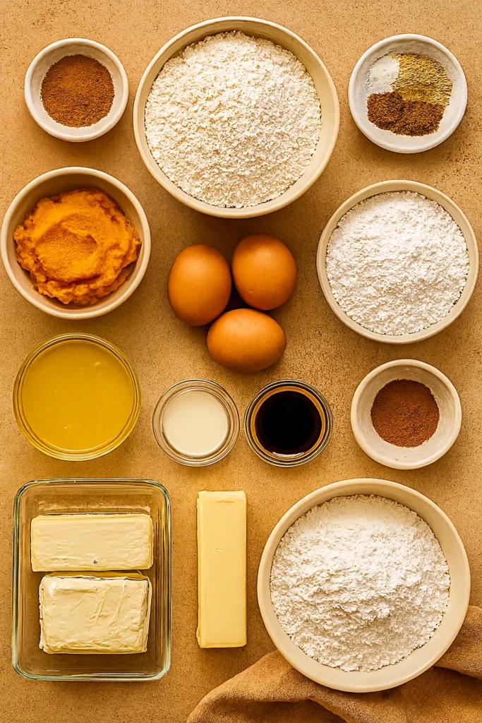 Pumpkin Spice Texas Sheet Cake ingredients