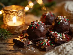 cozy holiday close‑up photo of Chocolate Christmas Candy