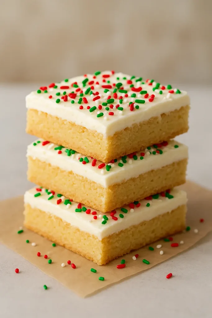 Christmas Sugar Cookie Bars ready