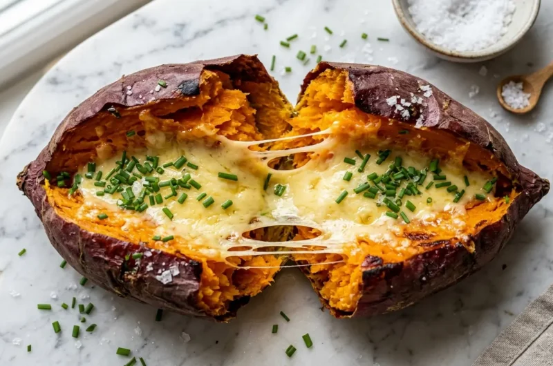 Cheese-Stuffed Sweet Potato