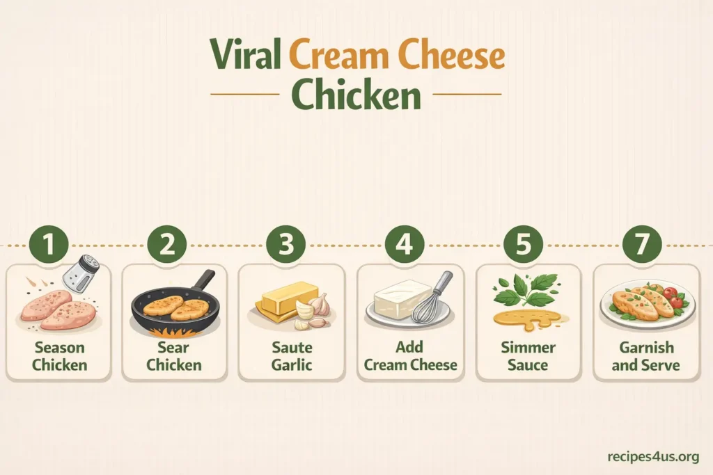 Viral Cream Cheese Chicken recipe step by step