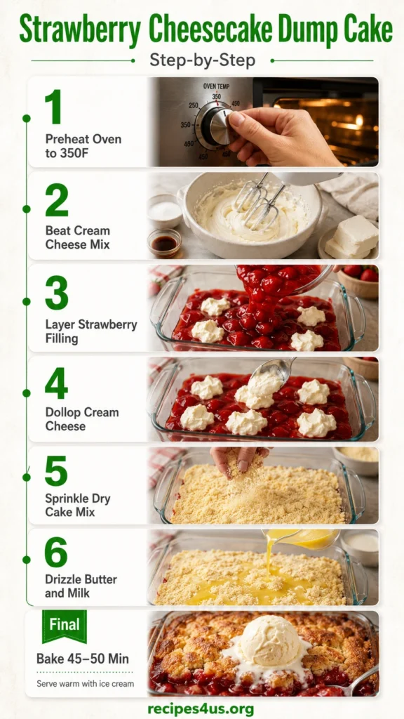 Strawberry Cheesecake Dump Cake Recipe step by step