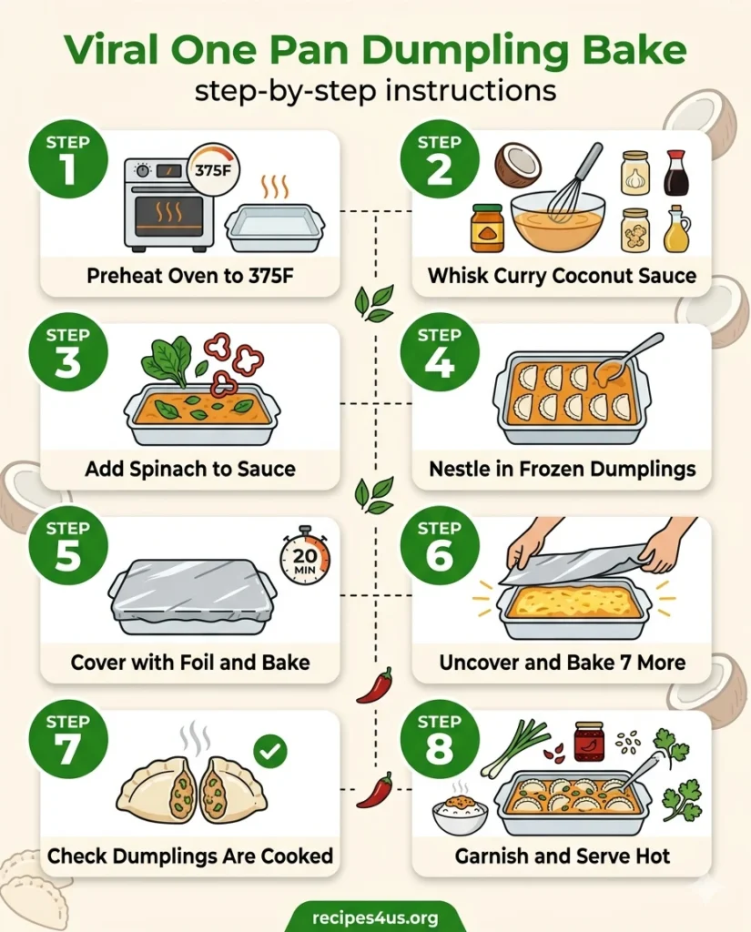 Viral One Pan Dumpling Bake infographic